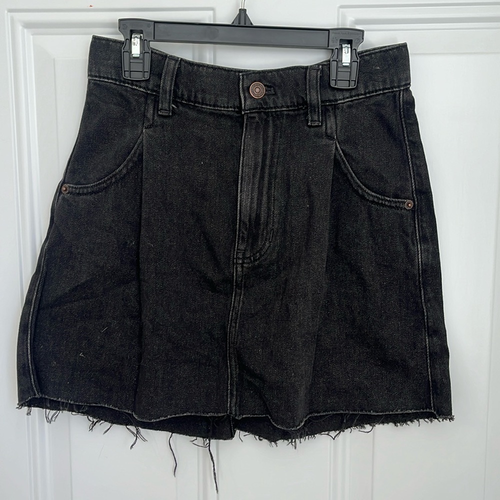 Free People Black denim mini skirt